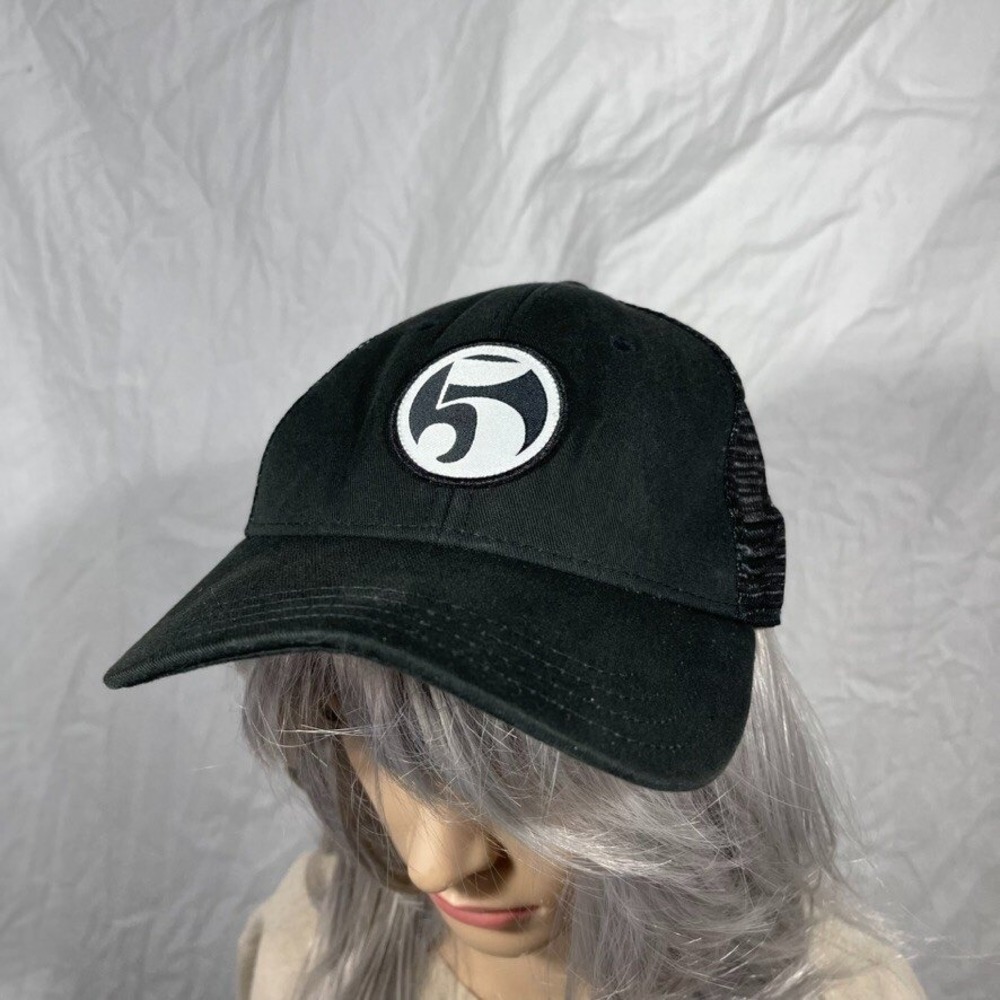 FIVE Hat Cap Mens Adjustable Black Vented Baseball Trucker American Snapback